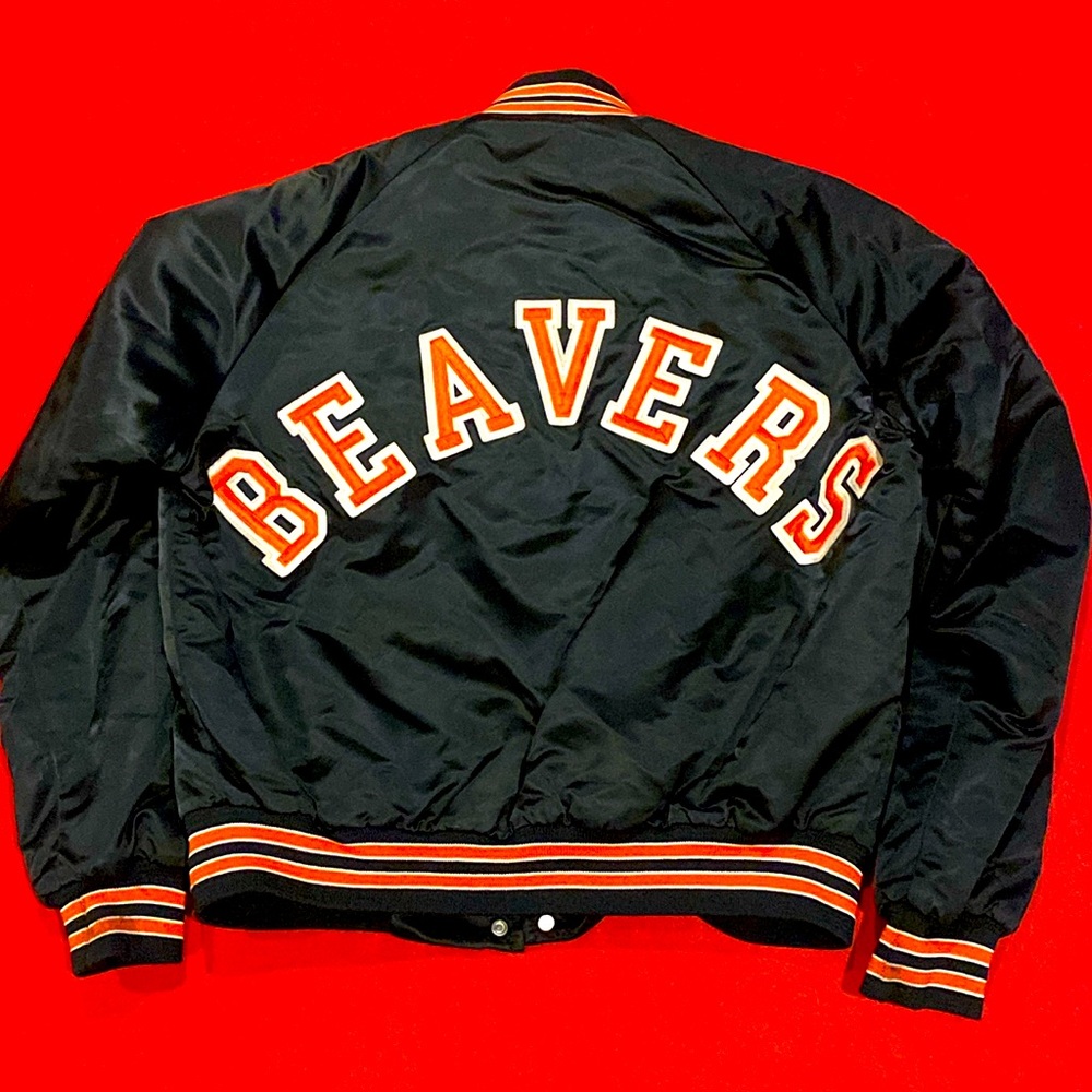 SUPER Vintage Chalk Line Satin Oregon State Beavers Baseball Jacket Varsity